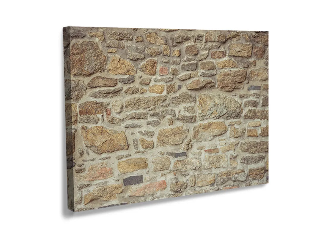 Kork-Pinnwände auf Leinwand mit rustikale steinmauer – Format 120 × 80 cm
