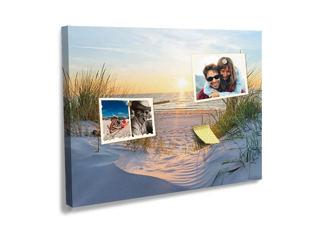 Kurkborden op canvas met zonnige duinen aan zee – formaat 60 × 40 cm