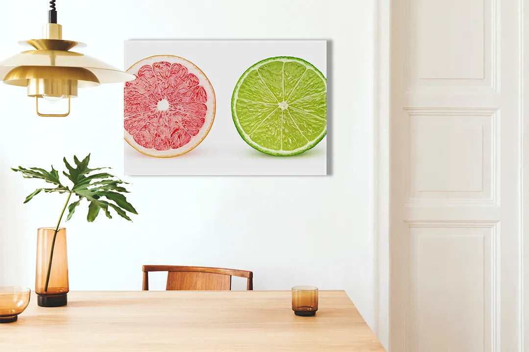 Kork-Pinnwände auf Leinwand mit zitrusscheiben – Format 100 × 70 cm
