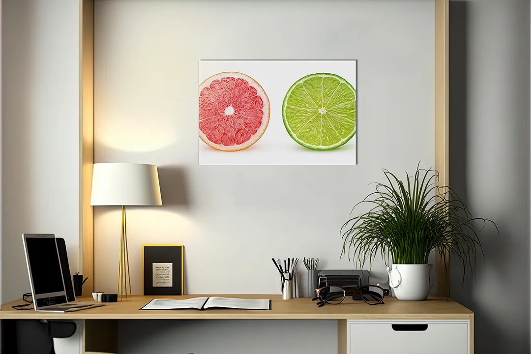 Kork-Pinnwände auf Leinwand mit zitrusscheiben – Format 140 × 100 cm