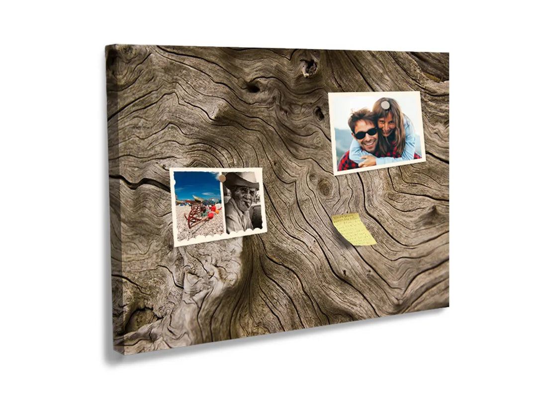 Kurkborden op canvas met verweerde boomstamstructuur – formaat 60 × 40 cm