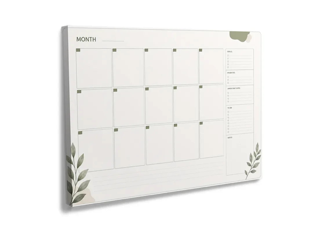 Kork-Pinnwände auf Leinwand mit minimalistischer monatskalender – Format 120 × 80 cm