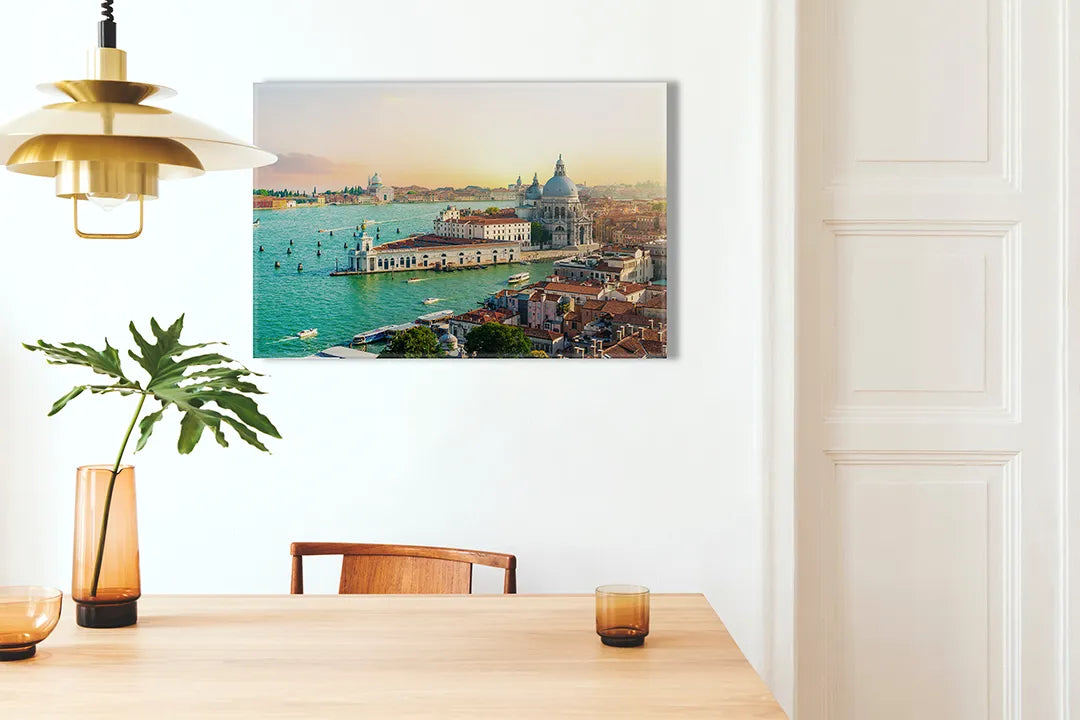 Kurkborden op canvas met venetië in zacht ochtendlicht – formaat 100 × 70 cm