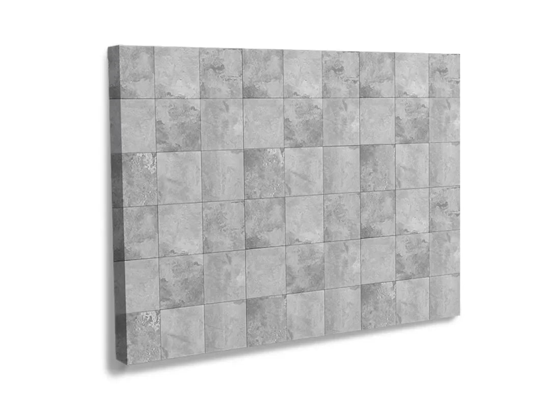Kurkborden op canvas met grijze geometrische tegelstructuur – formaat 120 × 80 cm