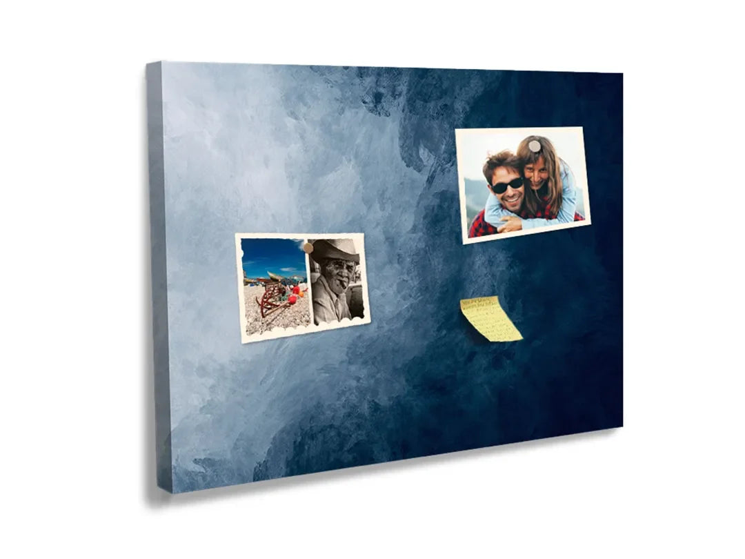 Kurkborden op canvas met blauw mistig abstract schilderij – formaat 60 × 40 cm