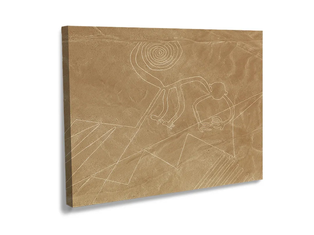 Kurkborden op canvas met gouden reliëf met lijntekening – formaat 120 × 80 cm