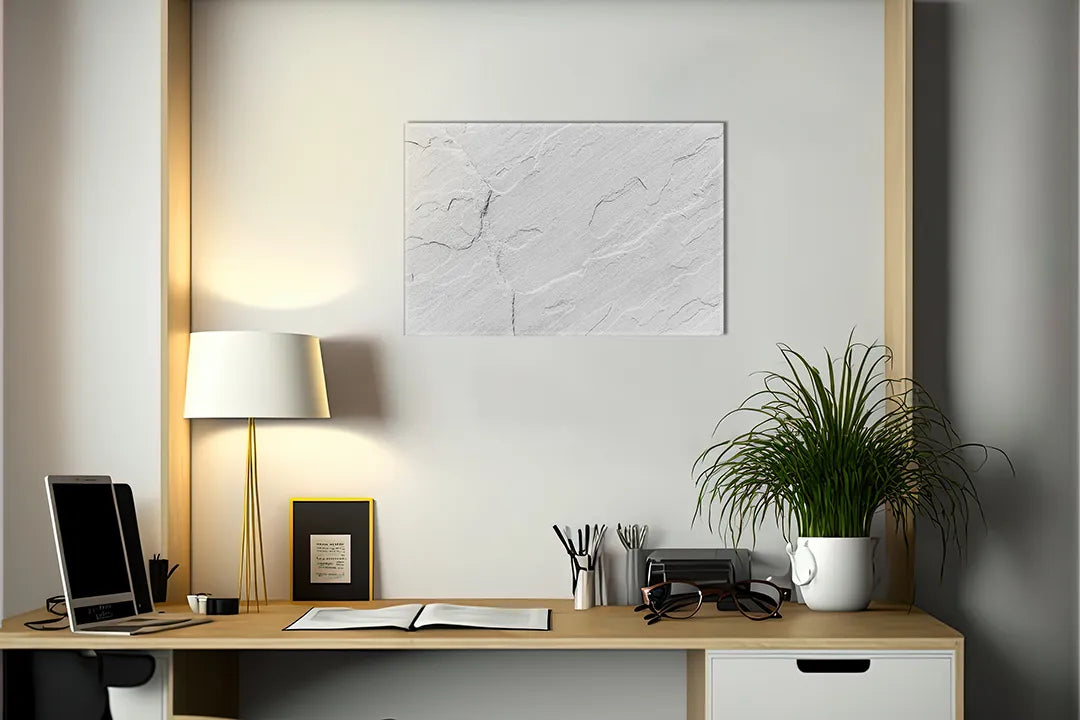 Kurkborden op canvas met witte pleisterstructuur – formaat 140 × 100 cm