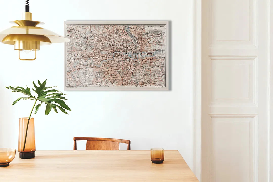 Kurkborden op canvas met vintage landkaart van europa – formaat 100 × 70 cm