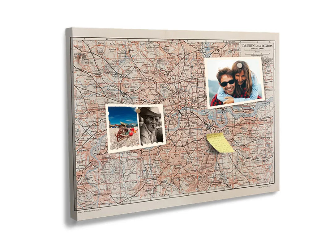 Kurkborden op canvas met vintage landkaart van europa – formaat 60 × 40 cm