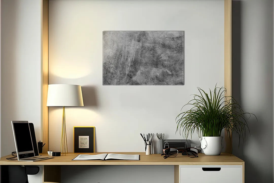 Kurkborden op canvas met donkere verweerde betonstructuur – formaat 140 × 100 cm
