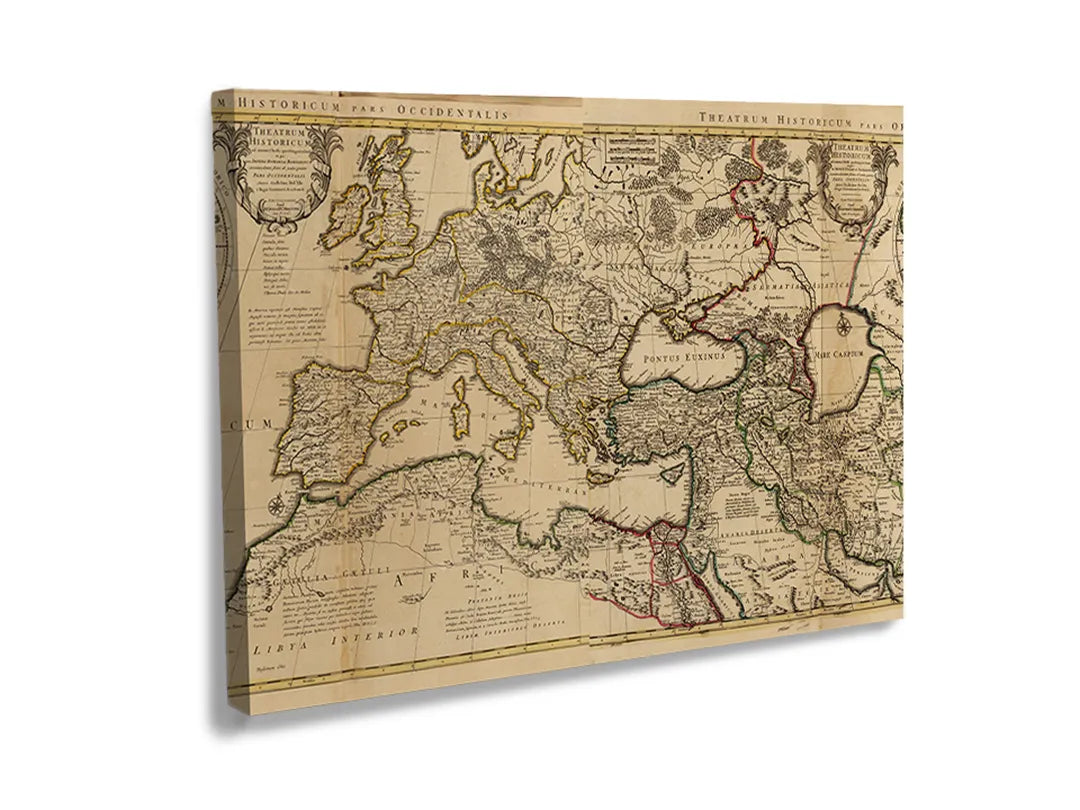 Kork-Pinnwände auf Leinwand mit antike weltkarte – Format 120 × 80 cm