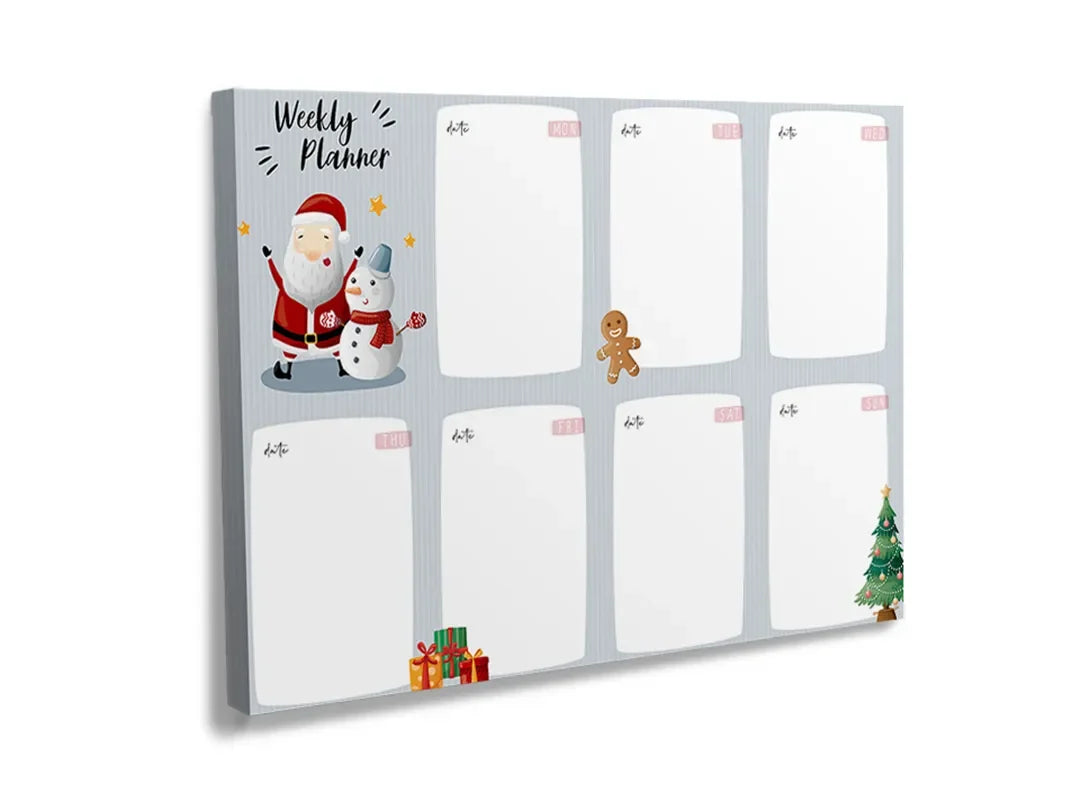 Kurkborden op canvas met kerst weekplanner – formaat 120 × 80 cm