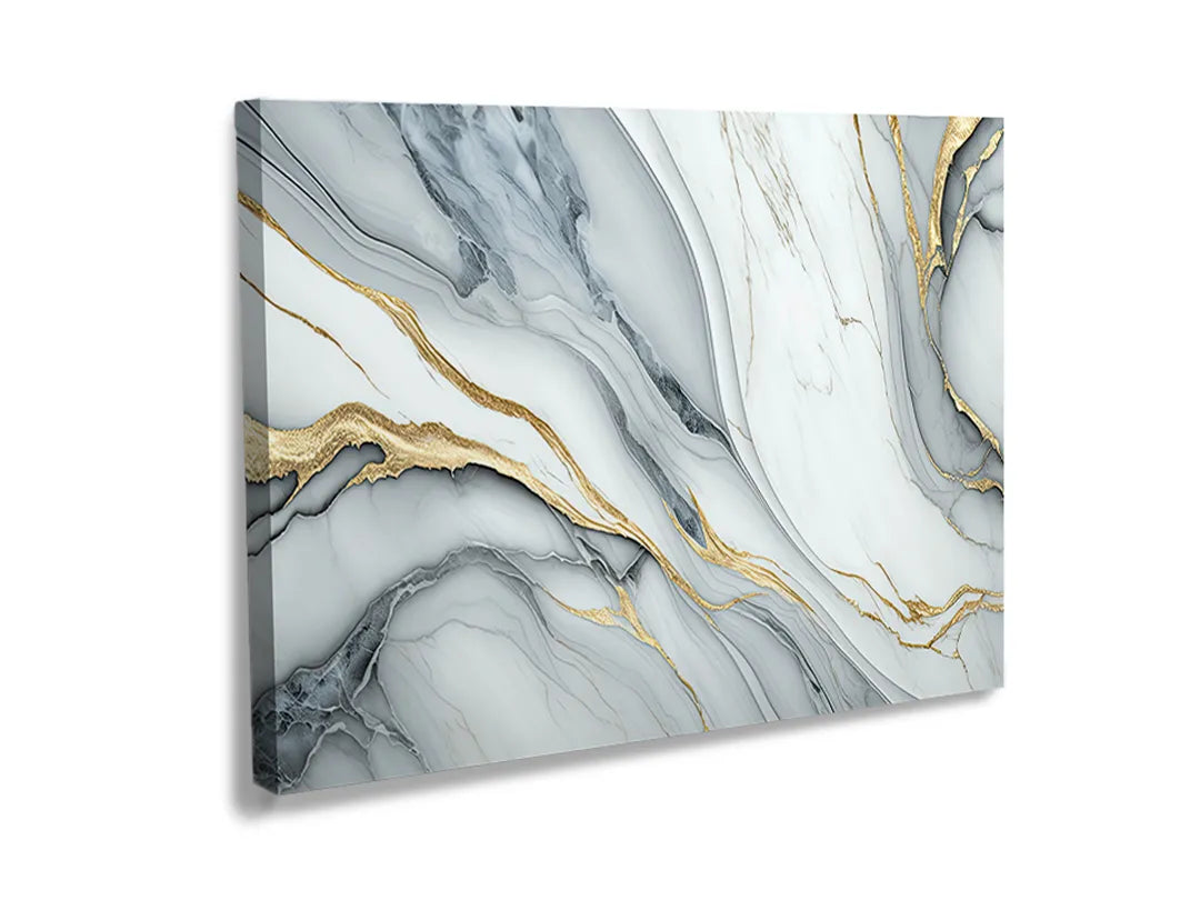 Kurkborden op canvas met wit marmer met gouden aders – formaat 120 × 80 cm