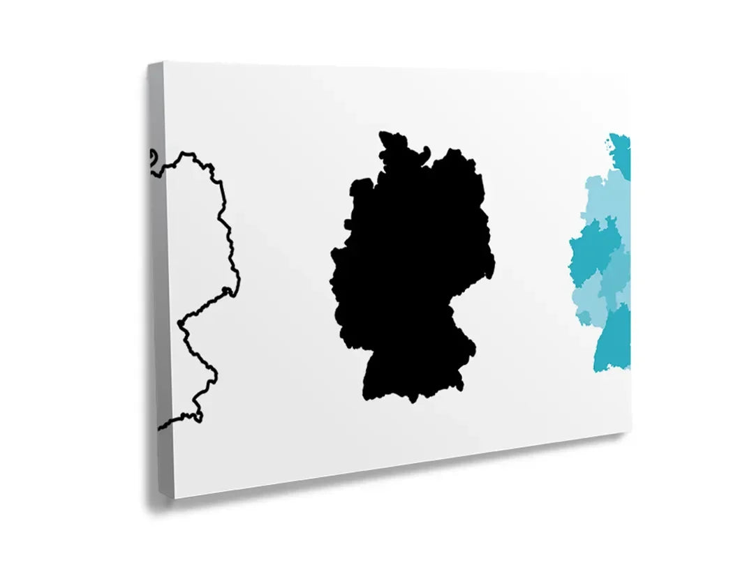 Kurkborden op canvas met kaart van duitsland en buurlanden – formaat 120 × 80 cm