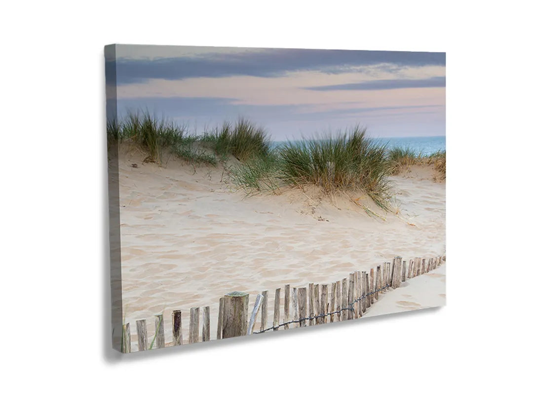 Kork-Pinnwände auf Leinwand mit dünen und ruhiger strand – Format 120 × 80 cm
