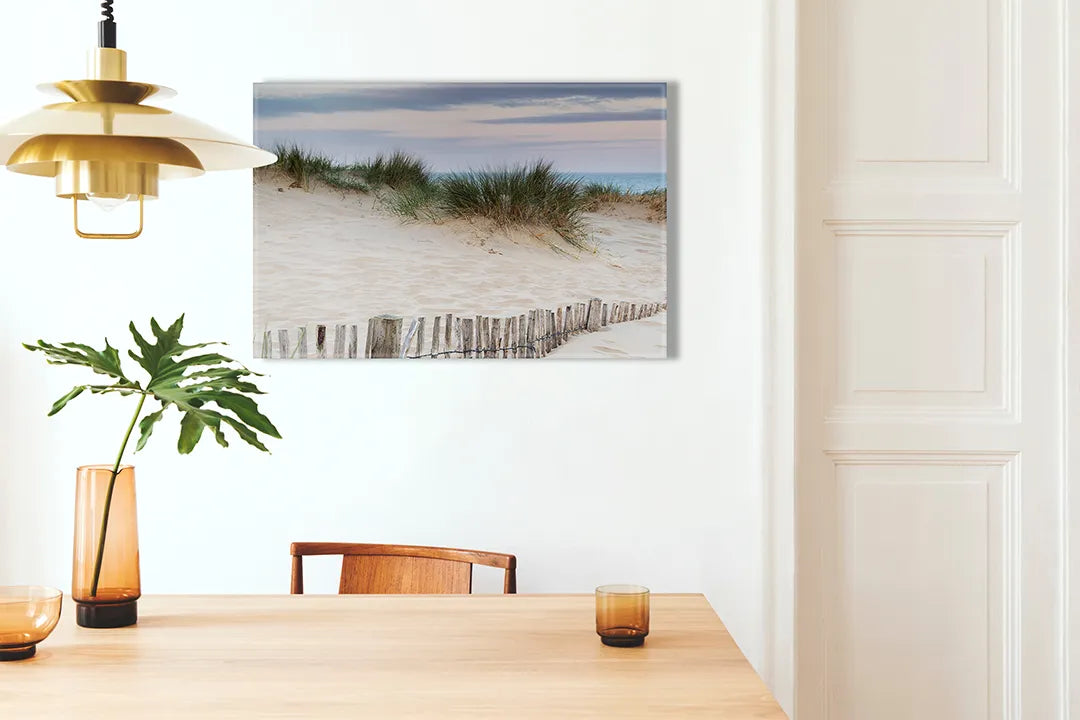 Kork-Pinnwände auf Leinwand mit dünen und ruhiger strand – Format 100 × 70 cm