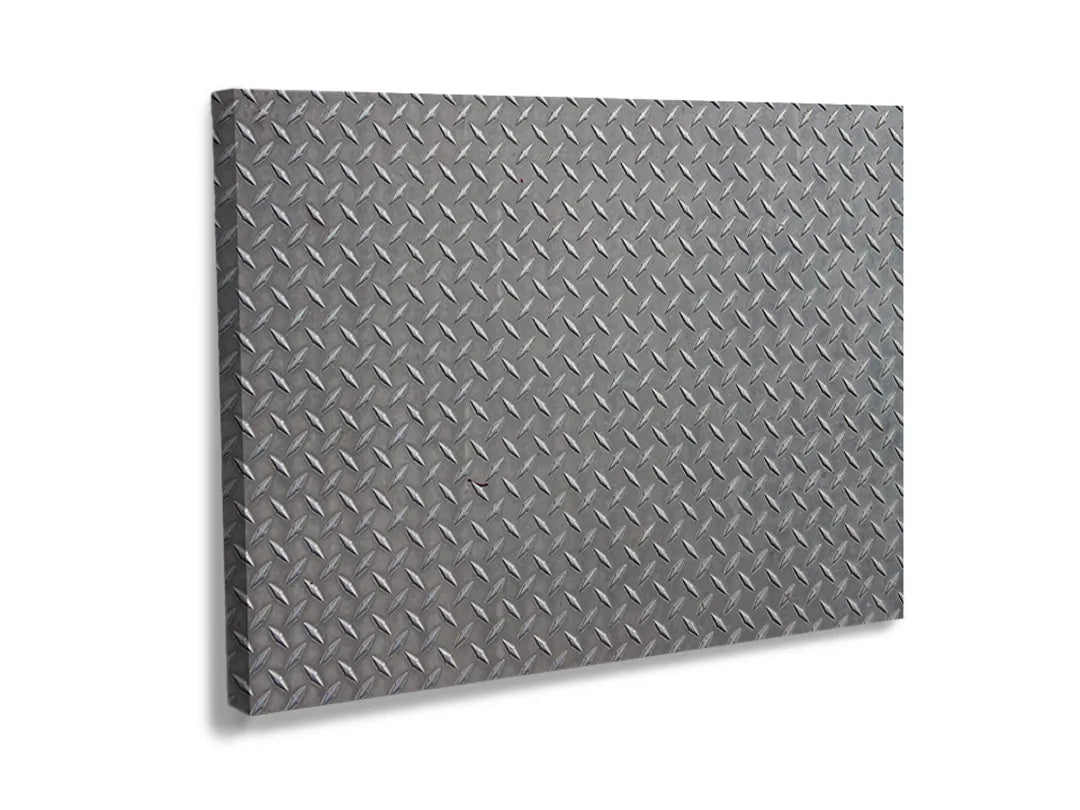 Kork-Pinnwände auf Leinwand mit riffelblech-metallstruktur – Format 120 × 80 cm