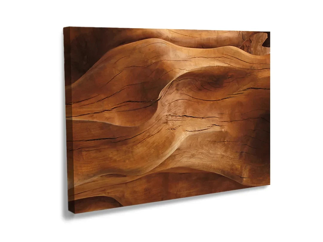 Kork-Pinnwände auf Leinwand mit gewelltes holz in warmen brauntönen – Format 120 × 80 cm