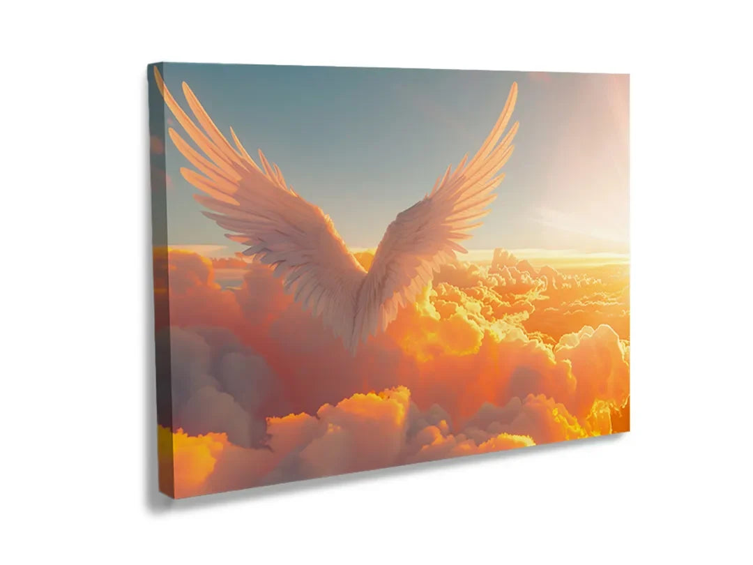 Kurkborden op canvas met feniks boven vurige wolken – formaat 120 × 80 cm