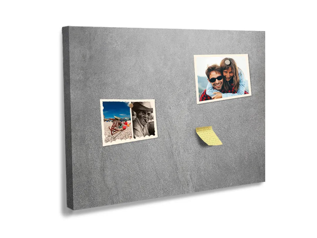 Kork-Pinnwände auf Leinwand mit hellgraue betonstruktur – Format 60 × 40 cm