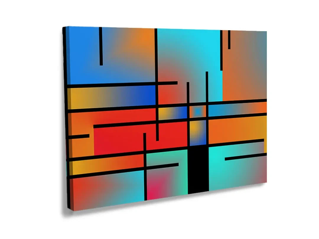 Kork-Pinnwände auf Leinwand mit geometrische farbflächen – Format 120 × 80 cm