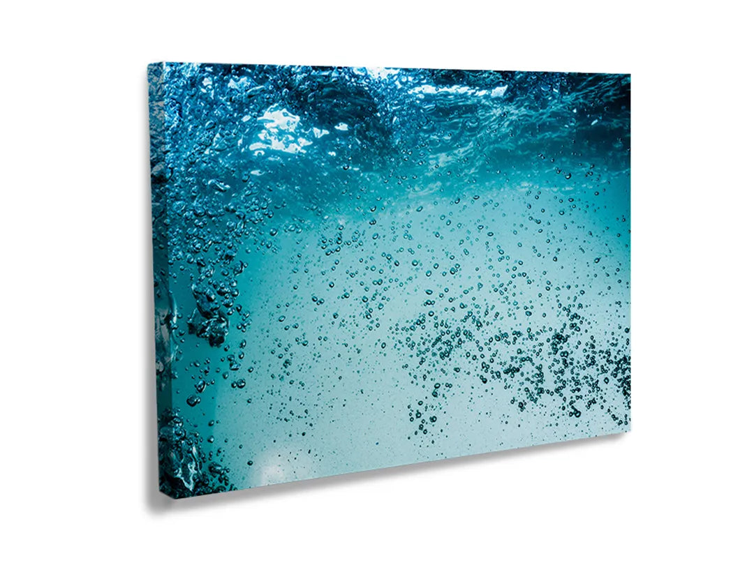 Kork-Pinnwände auf Leinwand mit luftblasen unter wasser – Format 120 × 80 cm