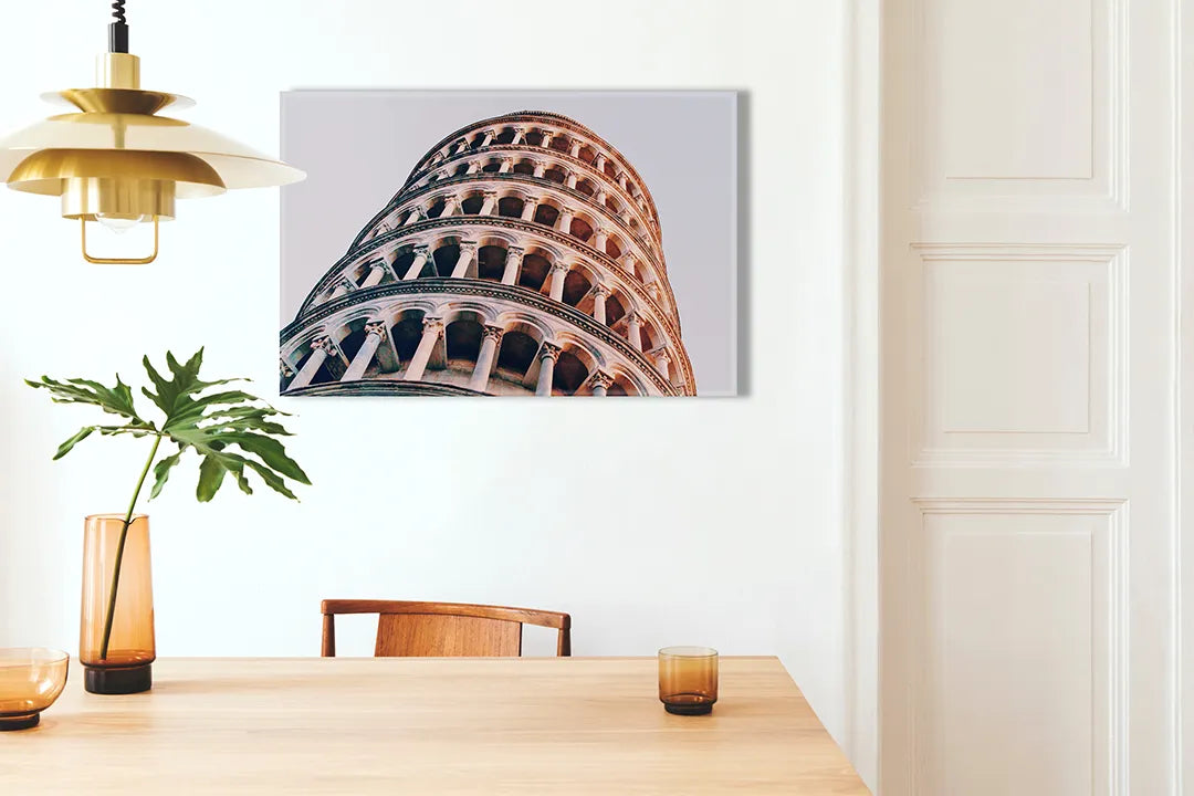 Kork-Pinnwände auf Leinwand mit schiefer turm von pisa – Format 100 × 70 cm
