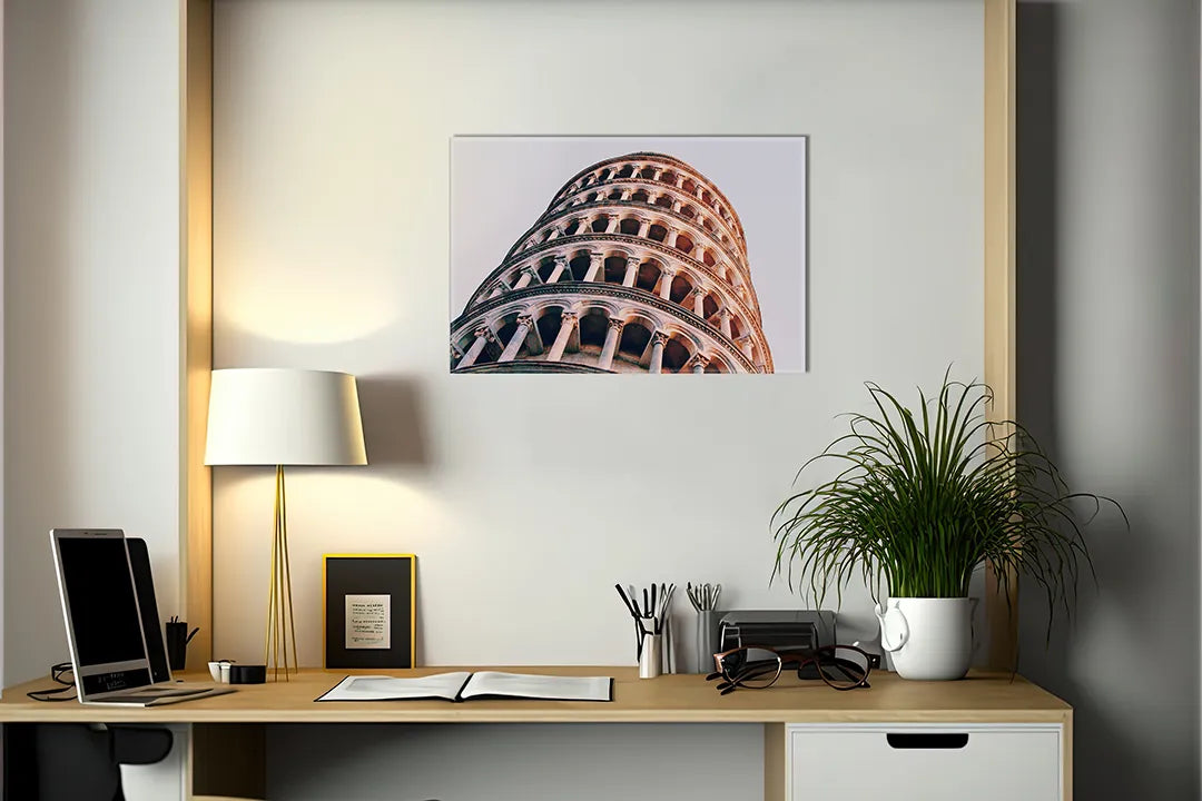Kork-Pinnwände auf Leinwand mit schiefer turm von pisa – Format 140 × 100 cm