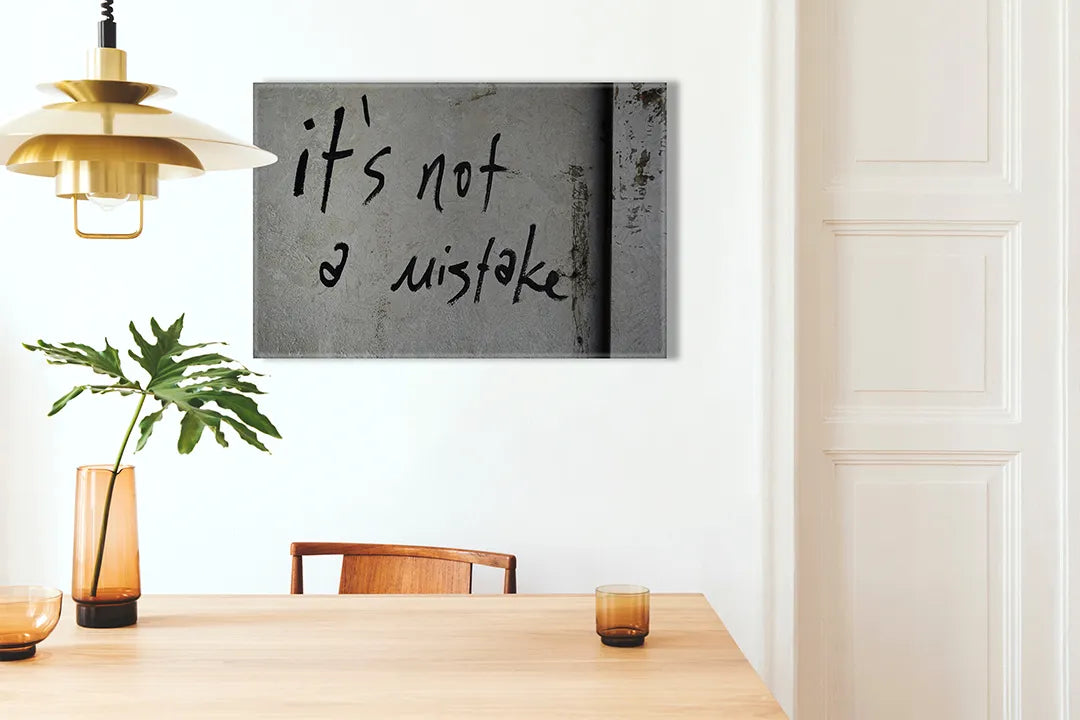 Kork-Pinnwände auf Leinwand mit motivierendes zitat it's not a mistake – Format 100 × 70 cm