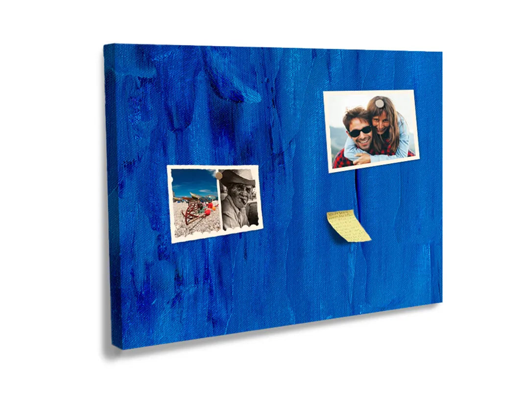 Kork-Pinnwände auf Leinwand mit tiefblaues abstraktes gemälde – Format 60 × 40 cm
