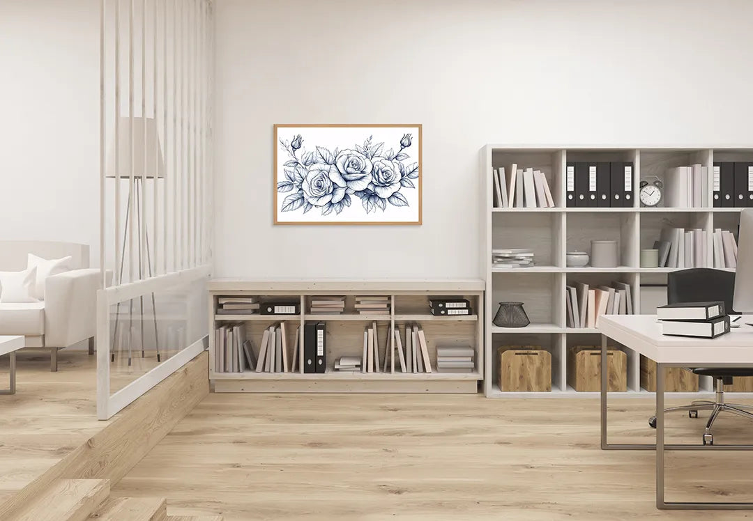 Metall Magnetboard mit hochwertigem Detaillierte Rosen Zeichnung Design
