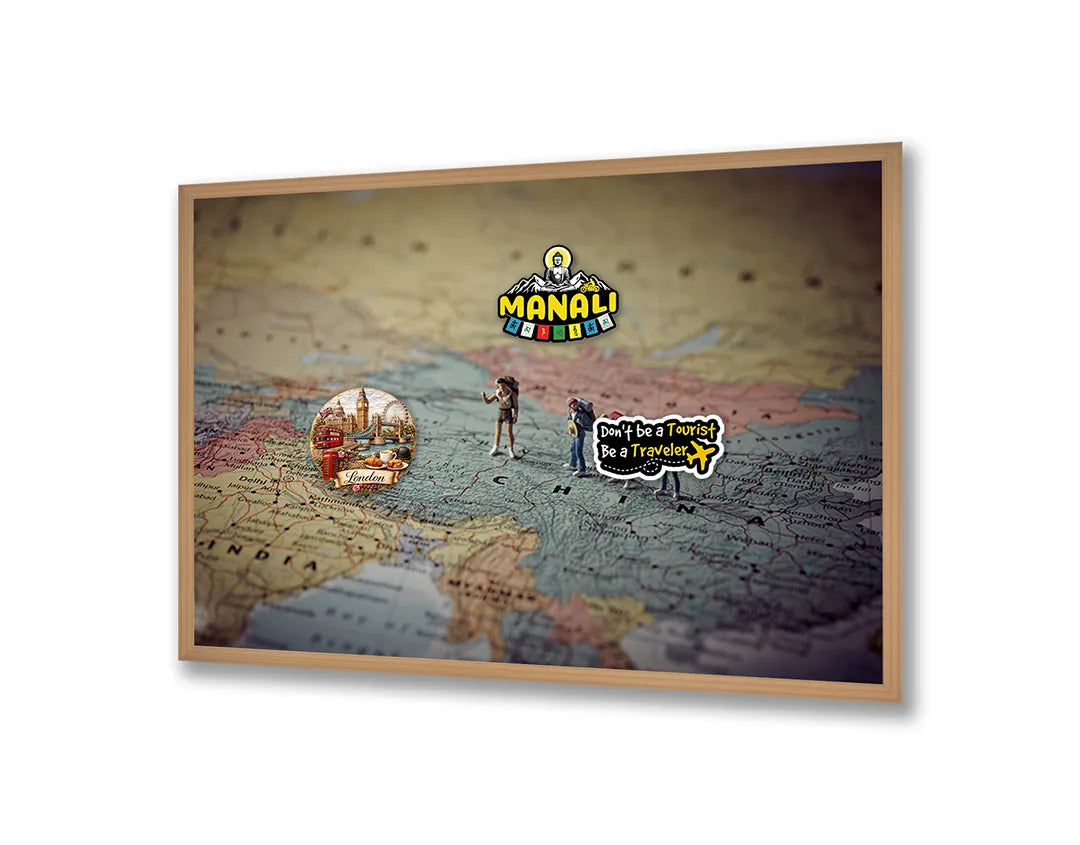 Metall Magnetboard mit hochwertigem Wandelaars Auf Ein Vintage Landkarte Hintergrund Design