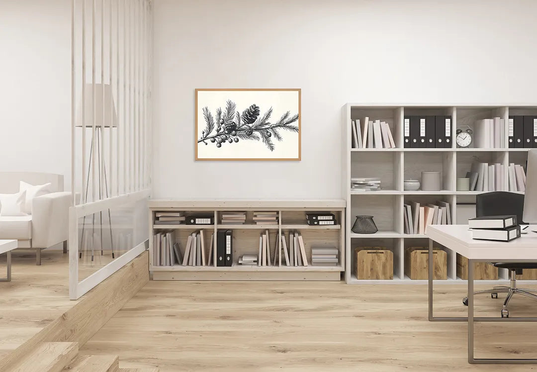 Metall Magnetboard mit hochwertigem Tannenzapfen Ast Zeichnung Design