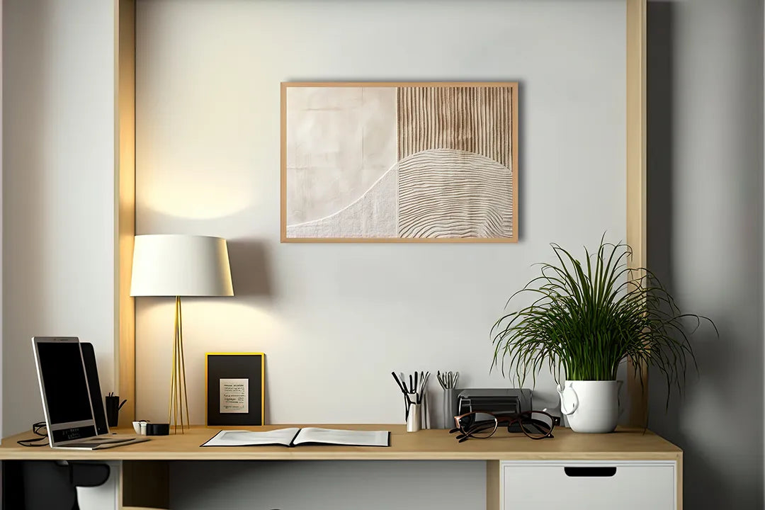 Metall Magnetboard mit hochwertigem Abstrakte Sandwellen beige Design