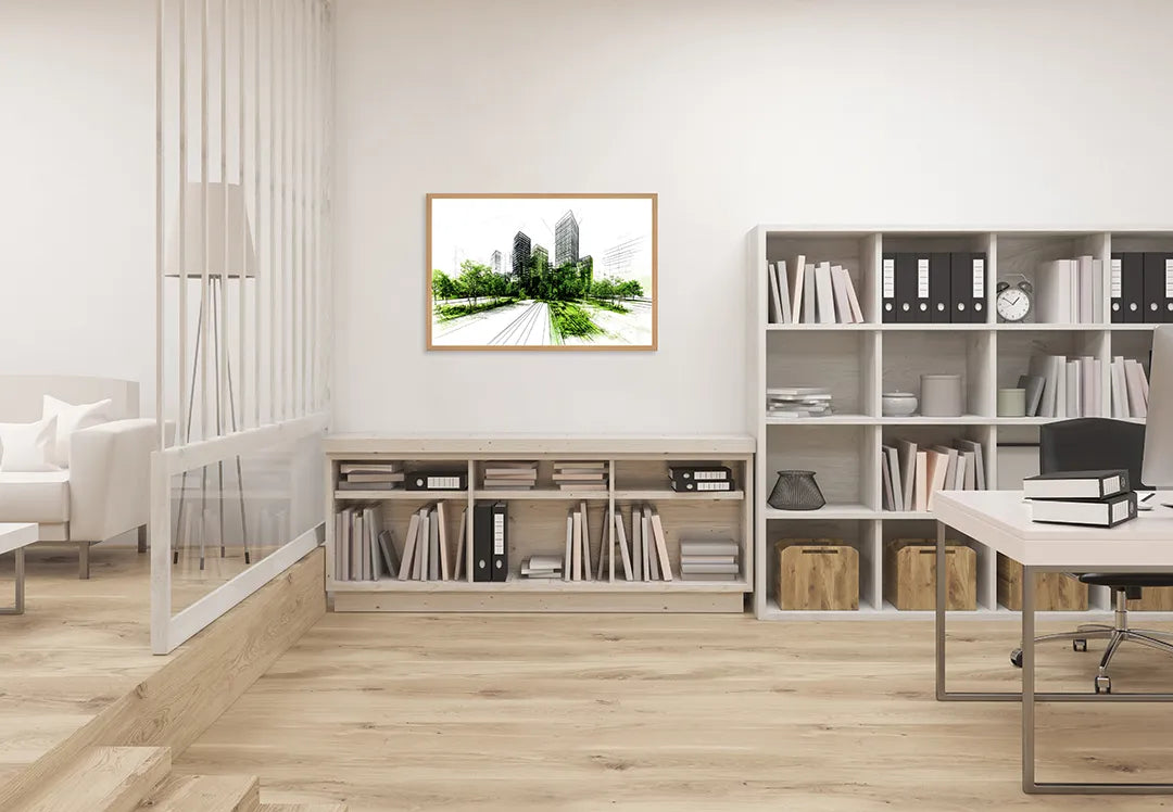 Metall Magnetboard mit hochwertigem Skizze stad grün Akzent Design