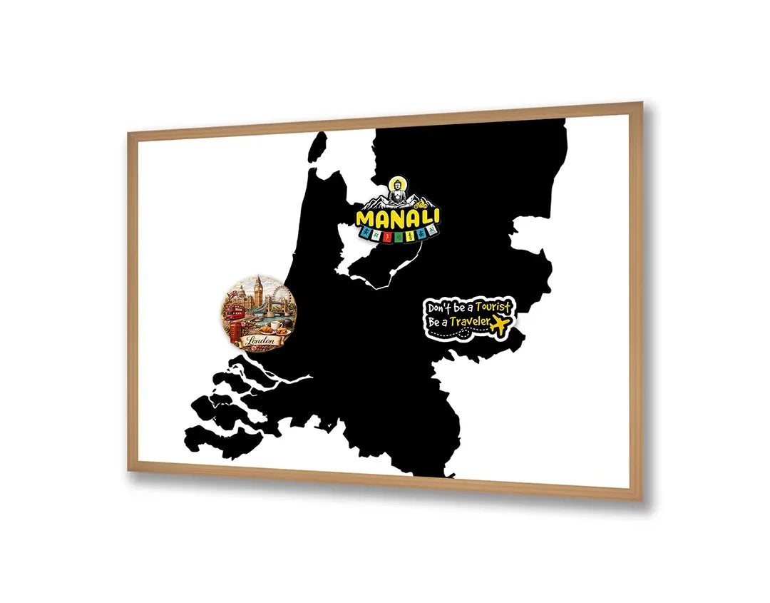 Metall Magnetboard mit hochwertigem Niederlande Landkarte Silhouette Design