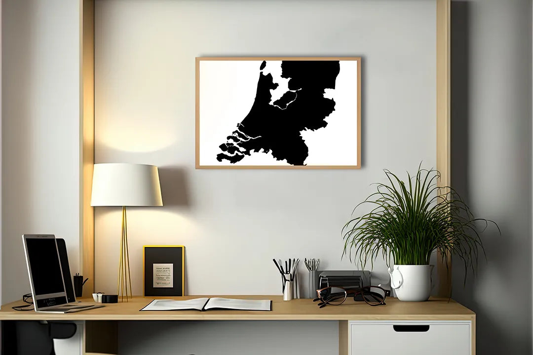 Metall Magnetboard mit hochwertigem Niederlande Landkarte Silhouette Design