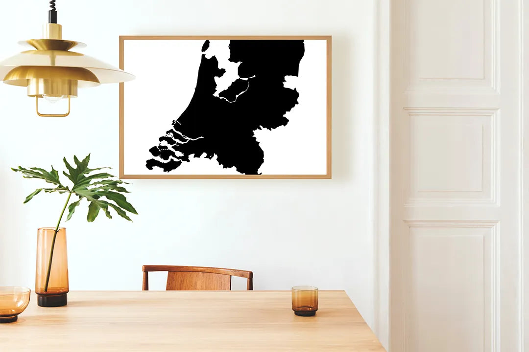 Metall Magnetboard mit hochwertigem Niederlande Landkarte Silhouette Design