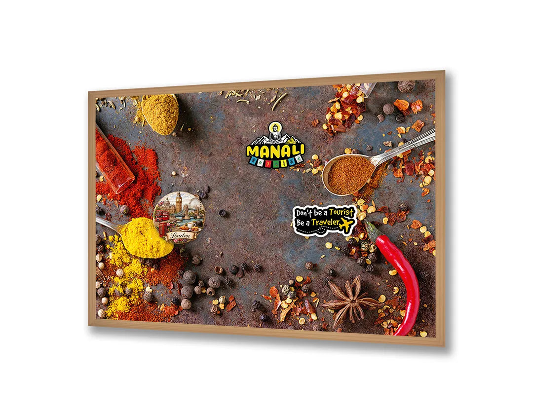 Metall Magnetboard mit hochwertigem Losse Gewürze Und Pepers Design