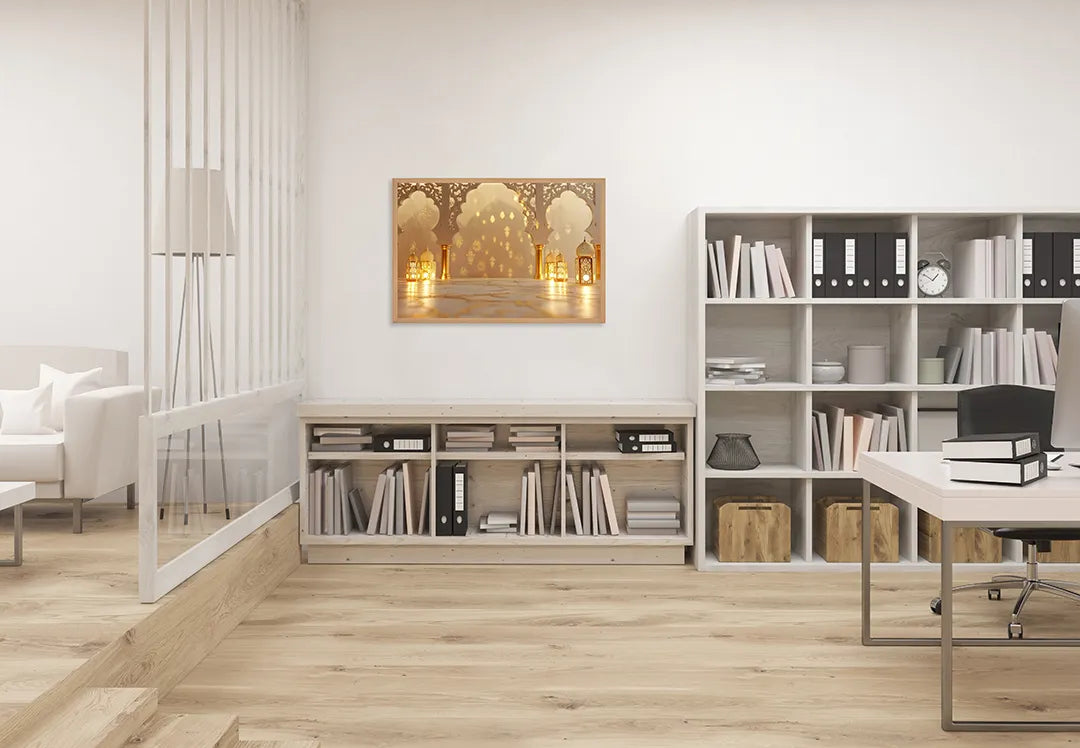 Metall Magnetboard mit hochwertigem Orientalische Palast Interieur Laternen Design