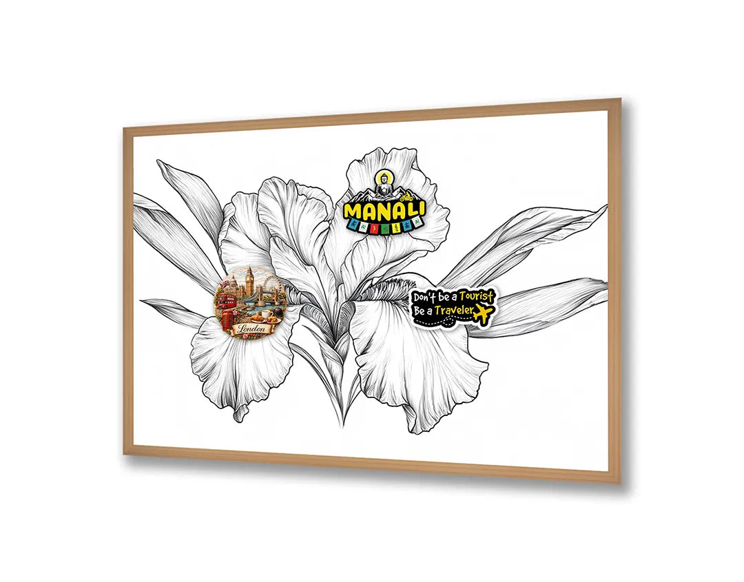 Metall Magnetboard mit hochwertigem Schwarz weiß bloemtekening Design