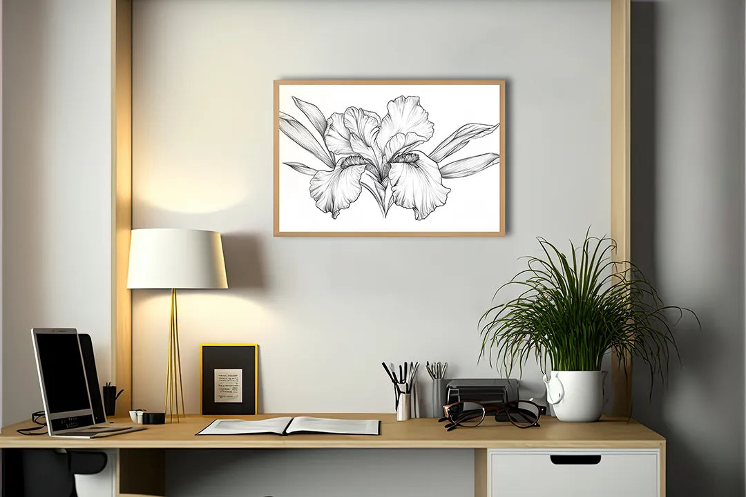 Metall Magnetboard mit hochwertigem Schwarz weiß bloemtekening Design