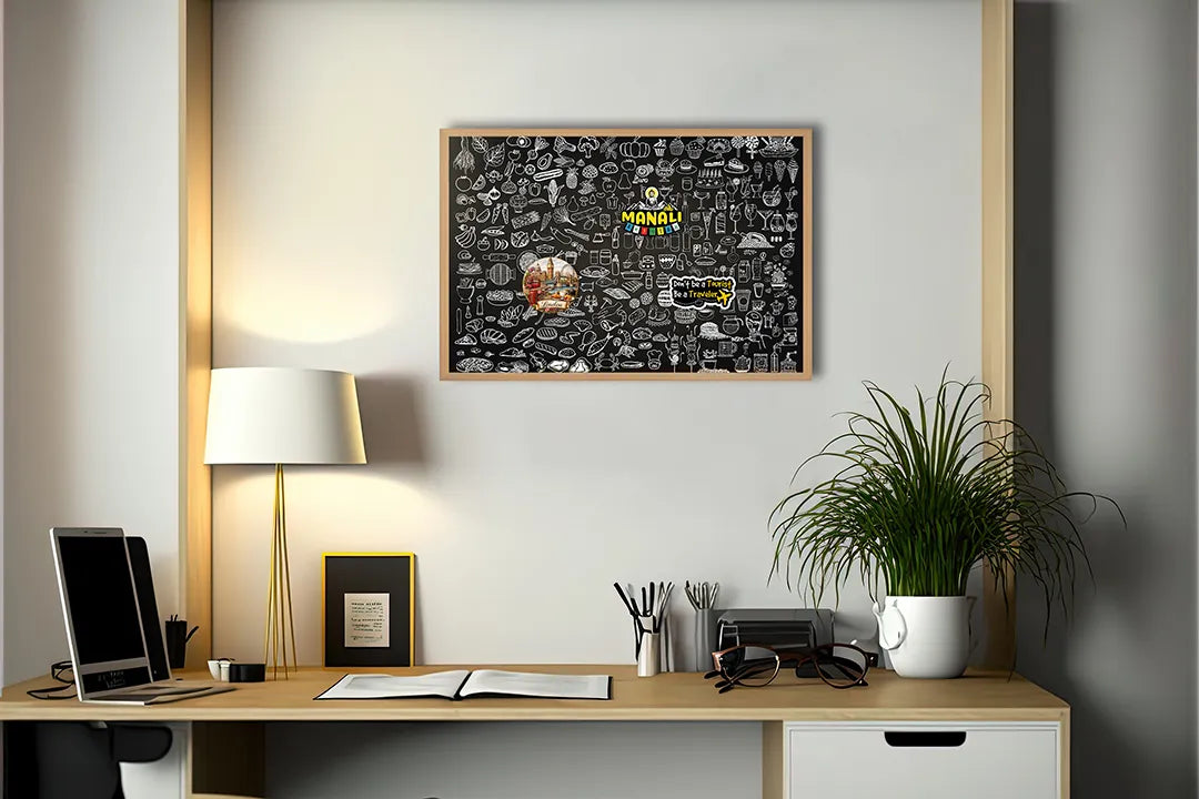 Metall Magnetboard mit hochwertigem Kreidetafel Doodles Von Eten Und Drinken Design