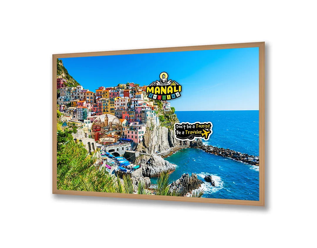 Metall Magnetboard mit hochwertigem Bunt Cinque Terre Dorp Aan Der Kust Design