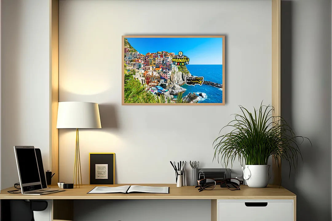 Metall Magnetboard mit hochwertigem Bunt Cinque Terre Dorp Aan Der Kust Design