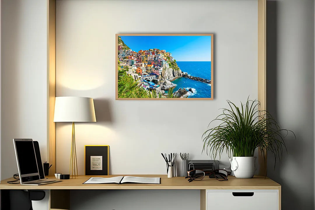 Metall Magnetboard mit hochwertigem Bunt Cinque Terre Dorp Aan Der Kust Design