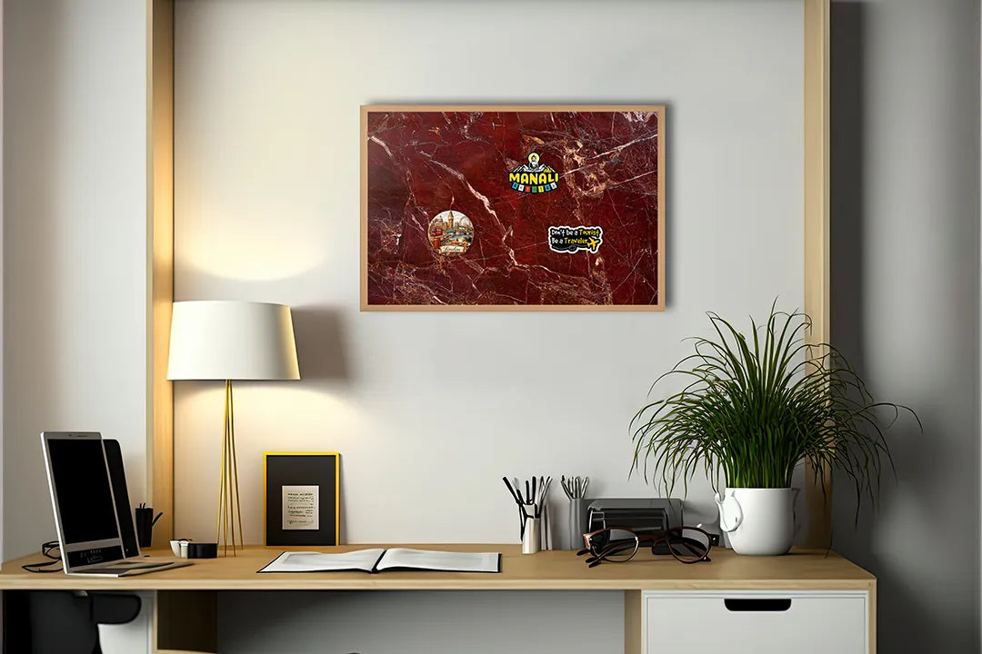 Metall Magnetboard mit hochwertigem Rote Marmor Textur Design