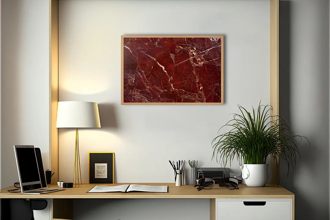 Metall Magnetboard mit hochwertigem Rote Marmor Textur Design