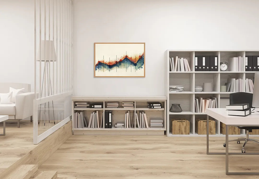 Metall Magnetboard mit hochwertigem Abstrakte Berge Aquarell Design