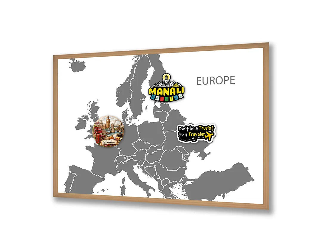 Metall Magnetboard mit hochwertigem Graue Europa Landkarte Design